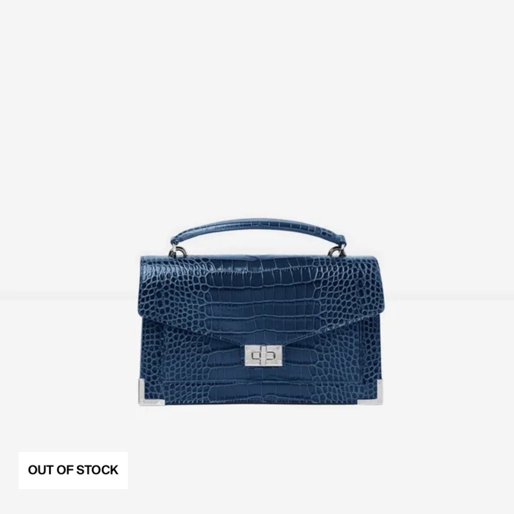 The Kooples Emily Croc Embossed Leather Bag